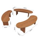 Ver imagem 5 de Mesa de Jantar Redonda Off White com 3 Bancos Curvos em Mdf Amadeirado | Design Moderno e Compacto