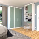 Ver imagem 2 de Quarto Home Office com Guarda Roupas e Bancada de Estudos Alpes Luciane Móveis