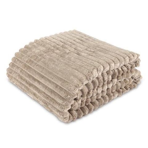 Cobertor Manta Casal Soft Canelada 2,20m x 1,80m Califórnia Cor Avelã