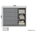 Ver imagem 5 de Cômoda e Guarda Roupa Casal 6 Portas Americano Cinza – Henn