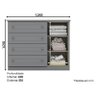 Cômoda e Guarda Roupa Casal 6 Portas Americano Cinza – Henn - 5