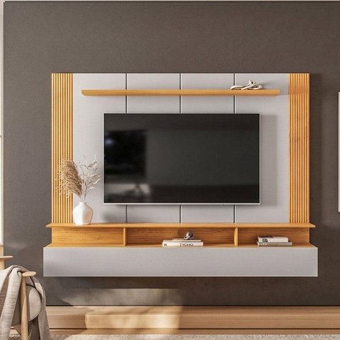 Painel Ripado Canelado para TV até 65 Polegadas Soul 1830 Cedro Bali