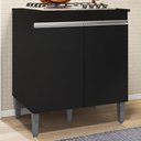Ver imagem 2 de Balcao com Tampo para Cooktop 2 Pt 79 Cm Andreia Preto Reajl Moveis