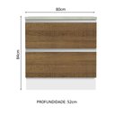 Ver imagem 3 de Balcão Armário de Cozinha 80 cm 2 Gavetas Branco/Rustic Glamy Madesa