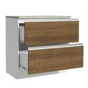 Ver imagem 4 de Balcão Armário de Cozinha 80 cm 2 Gavetas Branco/Rustic Glamy Madesa