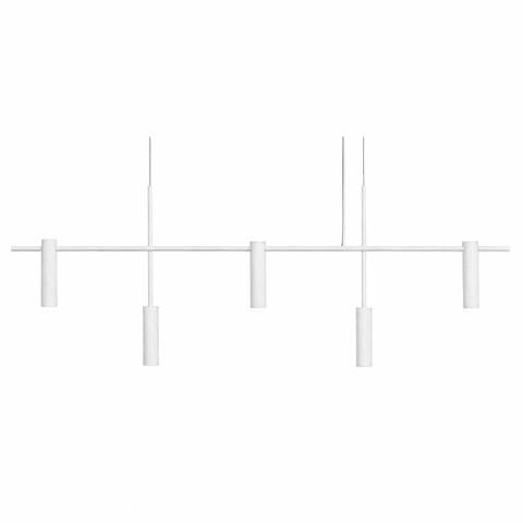 Pendente Lux Aluminio Teto Gu10 5 Luzes Lumini Lab - Branco Microtextura