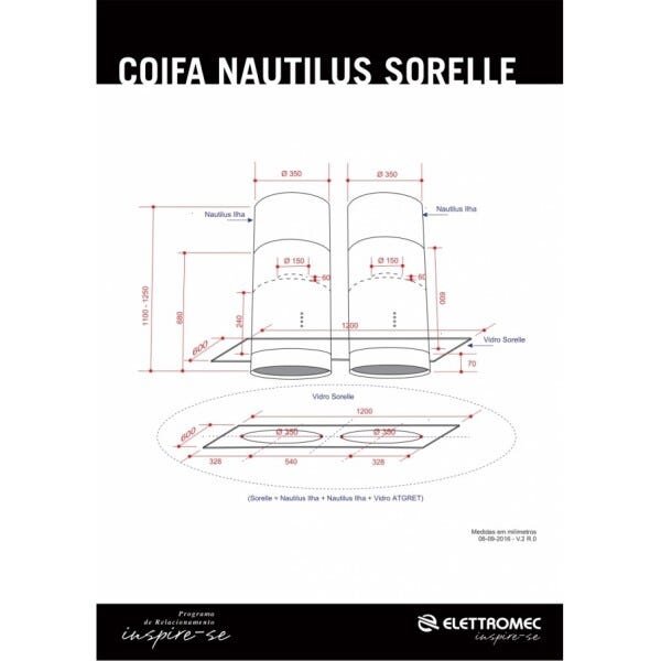 Coifa Elettromec Nautilus Sorelle Ilha 120Cm 220V - 4