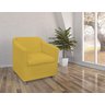 Poltrona Decorativa Tila Couro Amarelo Pés Cromado Ms Decor - 2