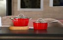 Ver imagem 2 de Panela Caçarola Fogão Indução 20cm Antiaderente Granito Stoneflon Vai ao Forno: Vermelho