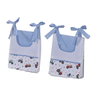 Porta Fralda Organizador Quarto de Bebê Menino Menina 2 Peças com Laço:trator Azul Claro - 2