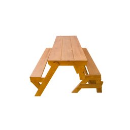 Banco que Vira Mesa 2m Pinus Natural sem Verniz com Banquetas 10 Lugares - 3