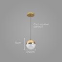 Ver imagem 2 de Pendente Media Luna Bella LED 3000K French Gold e Transparente para Salas e Quartos - HM003