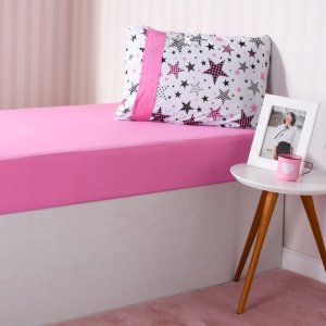 Jogo De Cama Infantil Solteiro Malha 100% Algodão Toque Macio Fio 30/1 2Pçs Stars - Bene Casa
