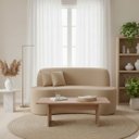 Ver imagem 1 de Sofá Minimalista Orgânico 2 Lugares Sala Bouclé:bouclé Bege