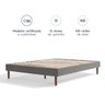 Base Cama King Luuna Mérida, Madeira e Tecido Cinza 193cm X 203cm - 2