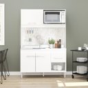 Ver imagem 1 de Cozinha Compacta 123 X 188 Cm Nicho Forno Mdp Branco 0336 Prime