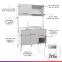 Ver imagem 2 de Cozinha Compacta 123 X 188 Cm Nicho Forno Mdp Branco 0336 Prime