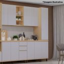Ver imagem 5 de Kit Armário Aéreo e Balcão 2 Portas 80 Cm Aurora Cinza Cristal Pet/carvalho