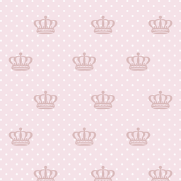 Papel de Parede Infantil Bolinha e Coroa Rosa Branco Adesivo Resistente 3m - 1