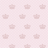 Papel de Parede Infantil Bolinha e Coroa Rosa Branco Adesivo Resistente 3m - 1