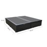 Cama Box Baú King 193 Tecido Sintético Preto Com Colchão Alegro Bello Box Espuma D28 Cinza - 3