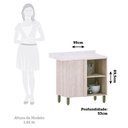 Ver imagem 2 de Balcão de Canto Reto de Cozinha com Tampo 95cm 1 Porta Art L Pátina-cinza Cristal