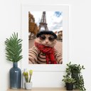 Ver imagem 2 de Quadro Selfie Gato em Paris - 60x48cm:moldura Preta