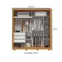 Ver imagem 4 de Guarda-Roupa Casal Nicole 2 Portas com Espelho 100% MDF Cinamomo/Off White - ACP Móveis