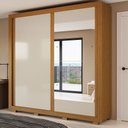 Ver imagem 1 de Guarda-Roupa Casal Nicole 2 Portas com Espelho 100% MDF Cinamomo/Off White - ACP Móveis