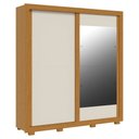 Ver imagem 2 de Guarda-Roupa Casal Nicole 2 Portas com Espelho 100% MDF Cinamomo/Off White - ACP Móveis