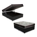 Ver imagem 1 de Cama Box Baú Casal Colchão Aylla Espuma D33 Acolchões + Box Sintético 55x138x188 Cor:Preto