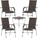 Ver imagem 1 de Conjunto de 4 Cadeiras e Mesa de Centro Área Externa Resistente a Chuva e Sol Trama Original