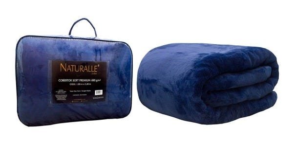 Cobertor King 340gr Soft Azul Marinho Naturalle - 3