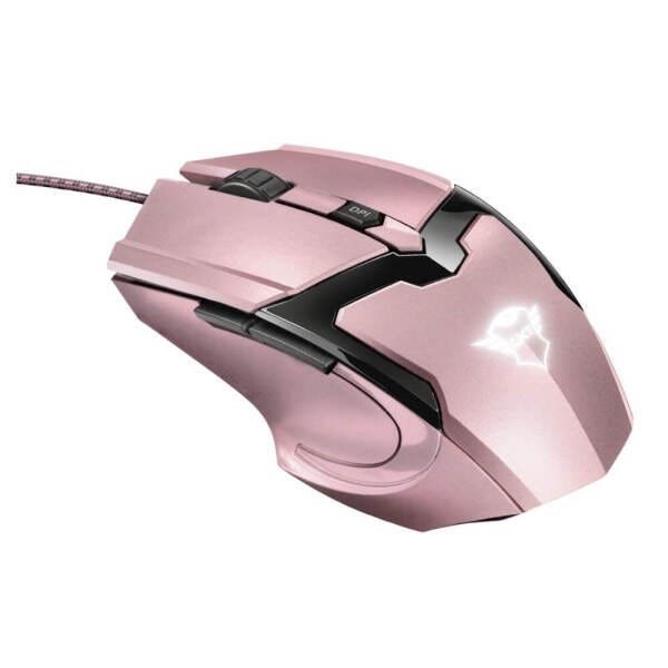 Mouse Gamer Led Gxt 101p Gav Trust Pink Rosa 4800dpi Com 6 Botões