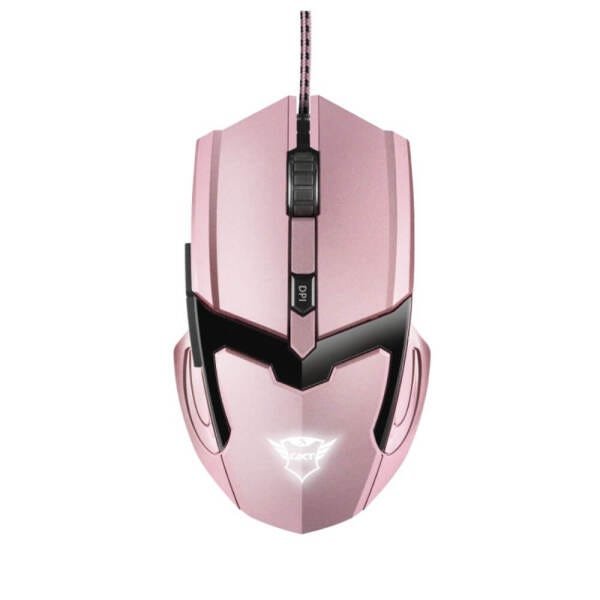 Mouse Gamer Led Gxt 101p Gav Trust Pink Rosa 4800dpi Com 6 Botões - 2