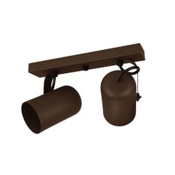 Luminária Teto Trilho 2 Spots Direcionáveis Luxo Marrom 1272 - 1