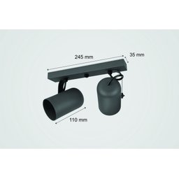 Luminária Teto Trilho 2 Spots Direcionáveis Luxo Marrom 1272 - 3