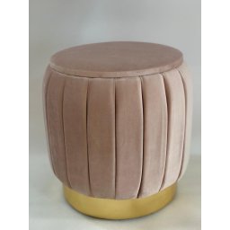PUFF LUXO ROSE BASE DOURADA - 1
