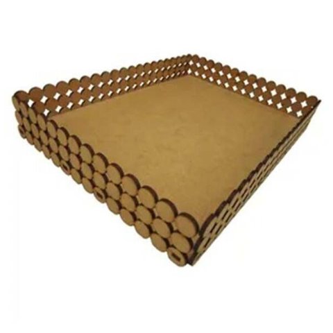 Trio Bandeja Retangular Mdf Meia Perola Pmg Cod:band039
