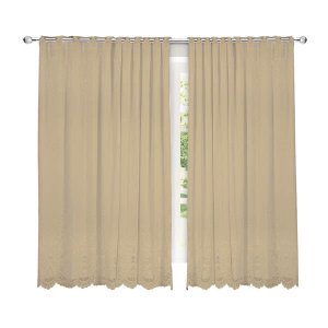 Cortina Para Sala Quarto Escritório Renda Caqui 2,00x1,80m Com Passante