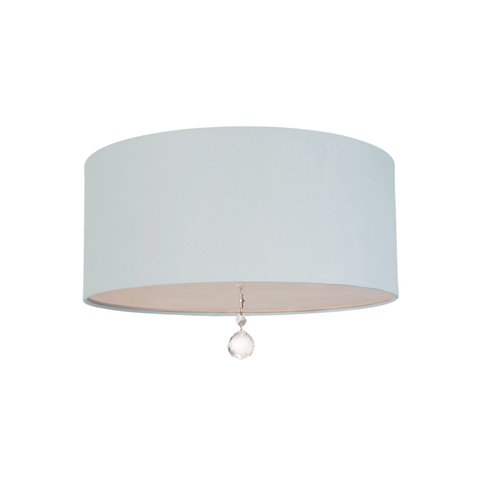 Luminária Plafon com Cristal Cúpula Azul 30x15 2E27 Bivolts