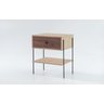 MESINHA DE APOIO LATERAL COM 1 GAVETA NASH MDF CARVALHO COM PAU FERRO E PÉS METAL 52X37X60 CM - 1