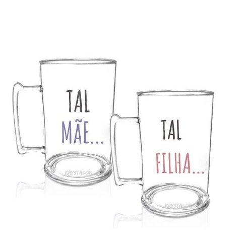 Kit 2 Canecas Chopp Personalizadas Dia Das Mães - Tal Mãe, Tal Filha....