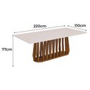 Ver imagem 6 de Mesa para Sala de Jantar 220cm Tampo de Vidro Pitanga Natuame Madeira Off White