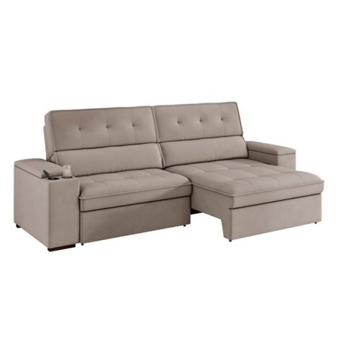 Sofá 3 Lugares Retrátil e Reclinável 230cm Multimóveis Cr45243 Castor Castor