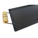 Ver imagem 5 de Chapa para Lanches Bifeteira em Aço Carbono Resistente com Alças Madeira 42x22cm para Fogão Fogareir