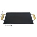 Ver imagem 4 de Chapa para Lanches Bifeteira em Aço Carbono Resistente com Alças Madeira 42x22cm para Fogão Fogareir