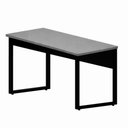 Ver imagem 2 de Mesa Escritório Retangular F5 Office Industrial sem Gavetas MDF 140cm Cinza Sagrado com Preto
