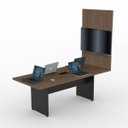 Ver imagem 2 de Mesa para Reunião Tampo 40mm - L2.00x P900 com Painel Tv com Caixa de Tomada Atacadão Dos Móveis