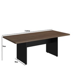 Mesa para Reunião Tampo 40mm - L2.00x P900 com Painel Tv - 2